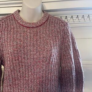 Rag & Bone Women's Red and Grey Heathered Knit Sweater Sz small